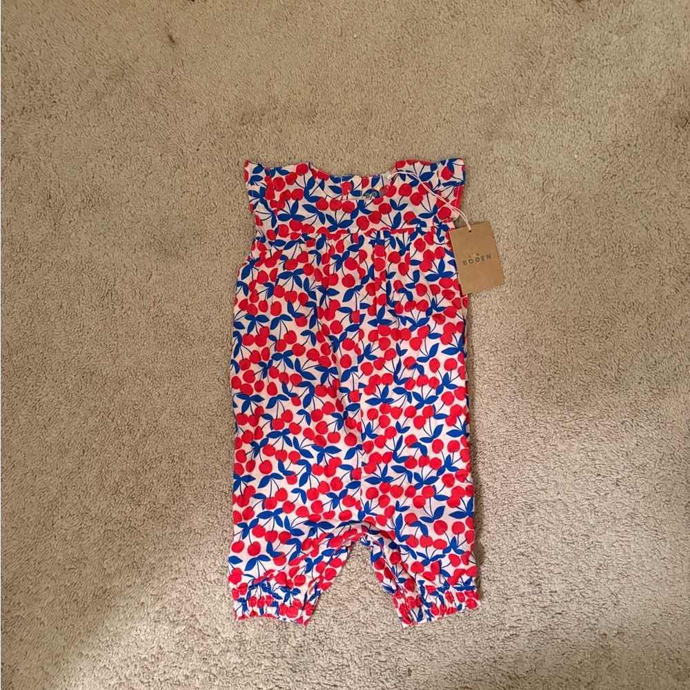 Boden Cherry Print Baby Romper